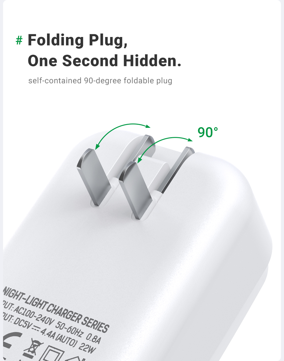 4-Port Travel USB Charger with LED