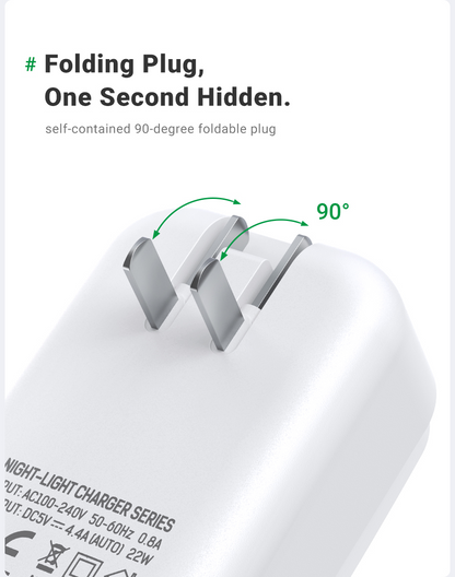 4-Port Travel USB Charger with LED