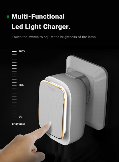 4-Port Travel USB Charger with LED